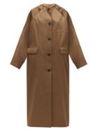 Matchesfashion.com Kassl Editions - Reversible Single-breasted Satin Coat - Womens - Brown Multi