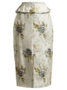 Brock Collection Sylvi Floral Silk-jacquard Peplum Skirt