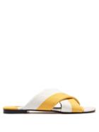 Matchesfashion.com Avec Modration - Saint Raphael Striped Canvas Slides - Womens - Yellow Stripe