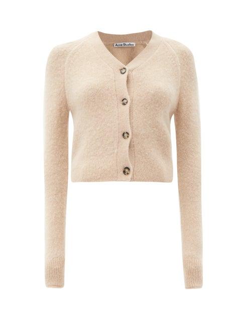 Matchesfashion.com Acne Studios - Boxy V-neck Cardigan - Womens - Beige
