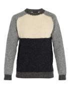 Matchesfashion.com Howlin' - Colour Blocked Wool Sweater - Mens - Charcoal