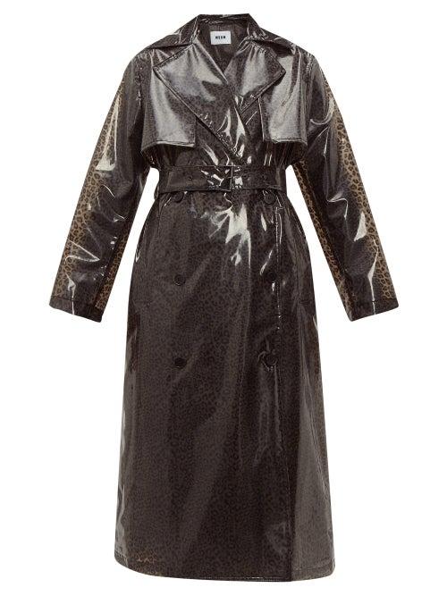 Matchesfashion.com Msgm - Leopard Pvc Trench Coat - Womens - Leopard