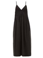 Matchesfashion.com Sir - Alina Pintucked Cotton-blend Midi Dress - Womens - Black