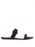 Gianvito Rossi Double-strap Suede Flats