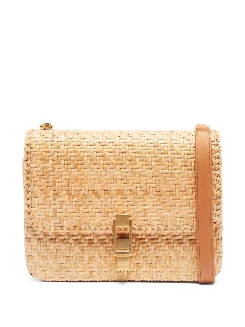 Saint Laurent - Le Carr Rattan Shoulder Bag - Womens - Beige
