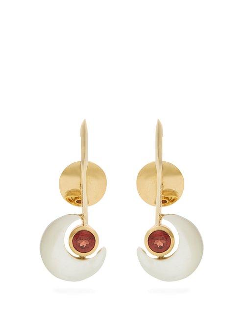 Matchesfashion.com Ara Vartanian - X Kate Moss Garnet & Gold Earrings - Womens - White