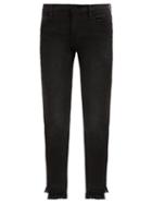 Matchesfashion.com Frame - Le High Fringed Cuff Skinny Jeans - Womens - Black