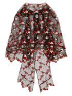 Matchesfashion.com Simone Rocha - Floral Embroidered Tulle Cape - Womens - Black Multi