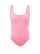 Matchesfashion.com Cossie + Co - The Poppy Scoop-back Swimsuit - Womens - Light Pink