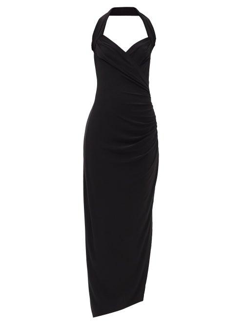 Norma Kamali - Sweetheart-neck Halterneck Jersey Dress - Womens - Black
