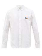 Mens Rtw Paul Smith - Paint Splatter-print Cotton-poplin Shirt - Mens - White