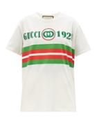 Gucci - Logo-embroidered Cotton-jersey T-shirt - Womens - White Multi
