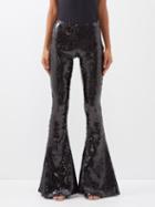 16arlington - Koro Flared-cuff Sequinned Trousers - Womens - Black