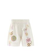 Matchesfashion.com Story Mfg. - Yearh Spiral Trip-print Organic-cotton Shorts - Womens - Ivory
