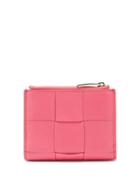 Bottega Veneta - Cassette Intrecciato-leather Bi-fold Wallet - Womens - Pink