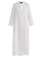 Su Mandarin-collar Semi-sheer Kaftan