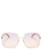 Matchesfashion.com Dior - Diorsostellaire Square Acetate Sunglasses - Womens - Light Pink