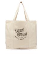 Matchesfashion.com Maison Kitsun - Logo Cotton Canvas Tote - Mens - White