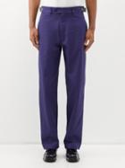 Nicholas Daley - Jacquard Cotton-drill Trousers - Mens - Navy