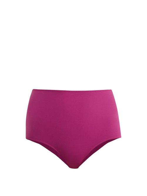 Matchesfashion.com Rochelle Sara - The Emily High Rise Bikini Briefs - Womens - Pink