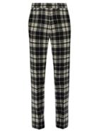 Matchesfashion.com Burberry - Tartan Check Wool Trousers - Mens - Black