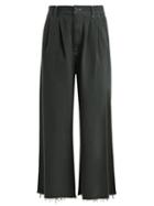 Matchesfashion.com Mm6 Maison Margiela - High Rise Wide Leg Jeans - Womens - Dark Green
