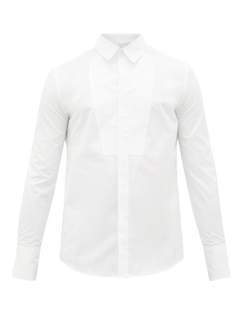 Matchesfashion.com Paco Rabanne - Ribbed-bib Cotton-poplin Shirt - Mens - White