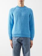 Sunflower - Tape Raglan-sleeve Cotton-blend Sweater - Mens - Blue