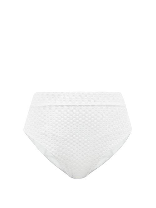 Ladies Beachwear Melissa Odabash - Asia High-rise Basketweave Bikini Briefs - Womens - White