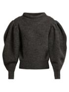Matchesfashion.com Isabel Marant - Brettany Ribbed Knit Wool Sweater - Womens - Dark Grey