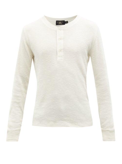 Rrl - Cotton Waffle-jersey Henley Shirt - Mens - White