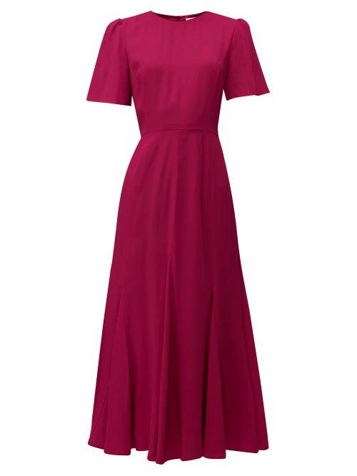 Matchesfashion.com Goat - Ivana Cady Midi Dress - Womens - Burgundy