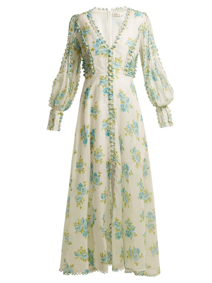 Zimmermann Whitewave Honeymooners Silk-blend Gown