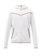 Brunello Cucinelli - Chevron-yoke Cotton-blend Jersey Hooded Sweatshirt - Mens - Grey Multi