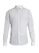 Valentino Button-cuff Striped Cotton Shirt