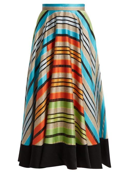 Matchesfashion.com Mary Katrantzou - Alice Striped Organza Skirt - Womens - Multi