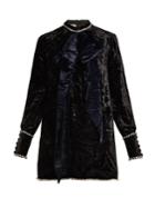 Gucci Crystal And Bow-embellished Velvet Top