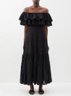 Charo Ruiz - Isabella Off-the-shoulder Broderie-anglaise Dress - Womens - Black