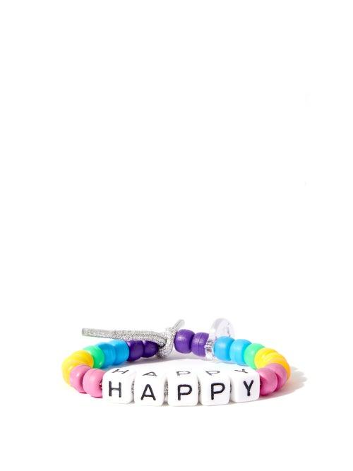 Matchesfashion.com Lauren Rubinski - Happy Beaded Bracelet - Womens - Multi