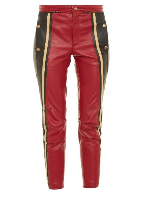 Chloé Slim-leg Cropped Leather Trousers