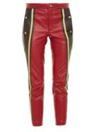 Chloé Slim-leg Cropped Leather Trousers