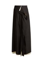 By Walid Rawan Raw-edge Ruffled Linen Skirt