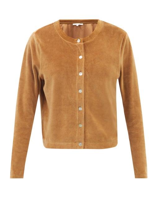 Skin - Adaline Cotton-blend Terry Cardigan - Womens - Brown