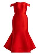 Matchesfashion.com Vika Gazinskaya - Sweetheart Neckline Silk Dress - Womens - Red