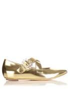 Simone Rocha Cross-strap Leather Flats