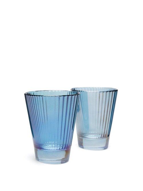 Matchesfashion.com Luisa Beccaria - Set Of Two Isis Wine Glasses - Blue