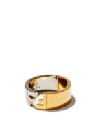 Matchesfashion.com Fendi - Ff-band Bi-colour Ring - Mens - Silver Gold