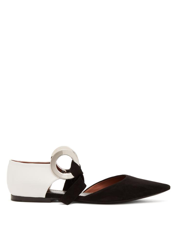 Proenza Schouler Front-tie Suede And Leather Flats