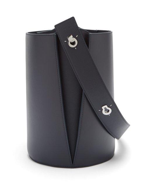 Matchesfashion.com Danse Lente - Lorna Leather Bucket Bag - Womens - Navy