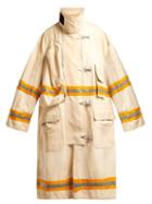 Matchesfashion.com Calvin Klein 205w39nyc - Reflective Trimmed Cotton Panama Coat - Womens - Yellow